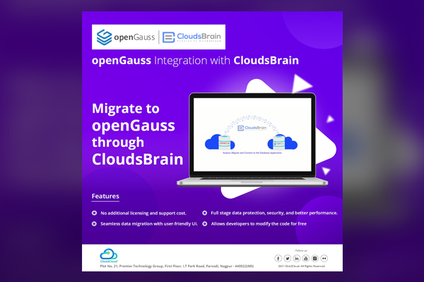 Click2Cloud's Achievements- Migrate your Database to openGauss through CloudsBrain